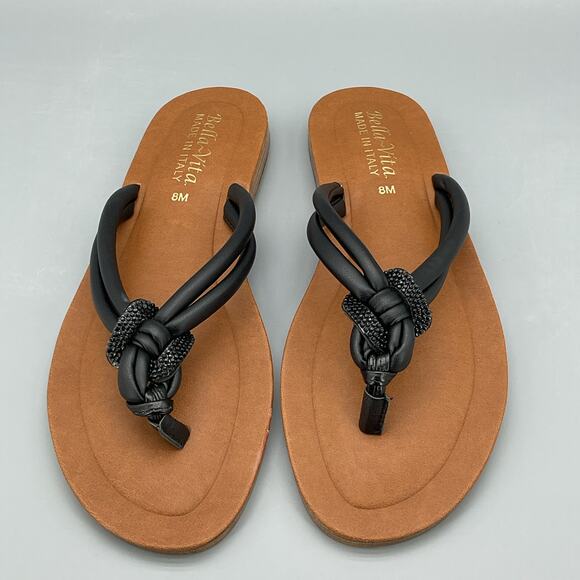 NEW Bella Vita Women’s Zev-Italy Thong Sandals Black Size 8M - Picture 3 of 11